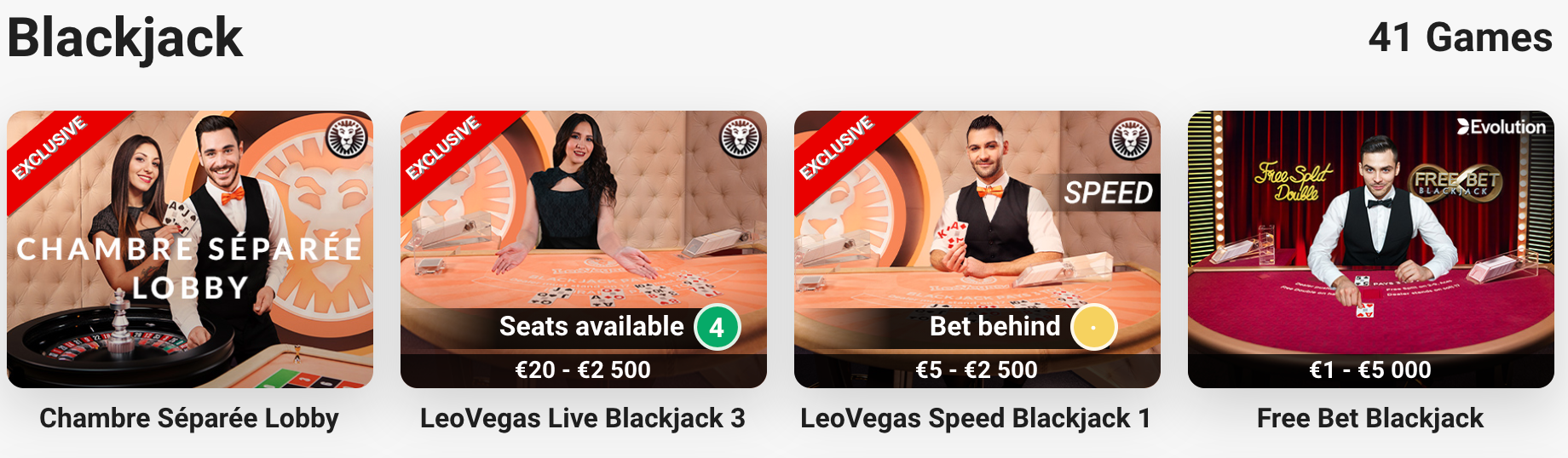 LeoVegas blackjack