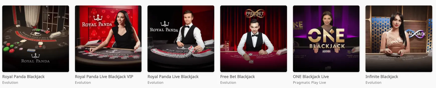 Royal Panda live Blackjack Blackjack bij Royal Panda